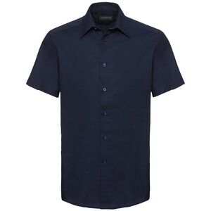 Russell Collection Mens Oxford Easy-Care Tailored Shirt / Navy